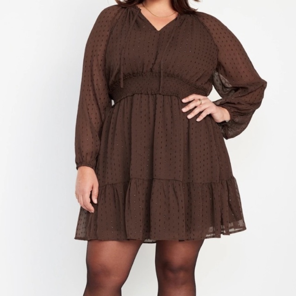 Defined Waist Shimmer Mini Dress